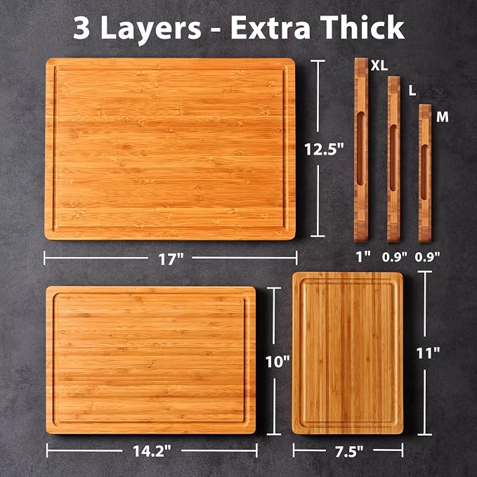 Allsum Carbonized Bamboo Wood Cutting Boards - Image 5
