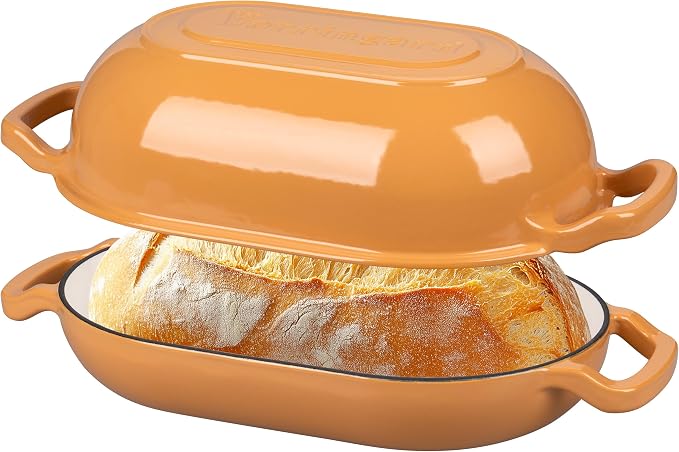 VORRINGARD Enameled Cast Iron Sourdough Bread Oven, Dutch Oven, Loaf Cast Iron by Unknown