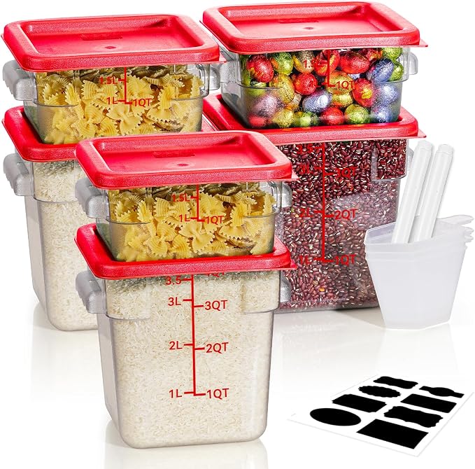 2QT4QT NSF Food Storage Containers: 6PCS Commercial Clear Food Storage by SVKLHY
