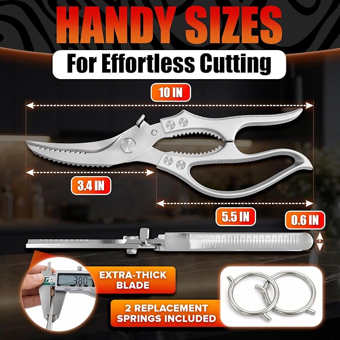 Stainless Steel Poultry Shears – Heavy Duty Kitchen Shears - Image 2