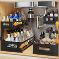 2-Pack 17"Deep Under Sink Organizer And Storage, 2-Tier L-Shaped Pull Out by UnderSinkOrganizer