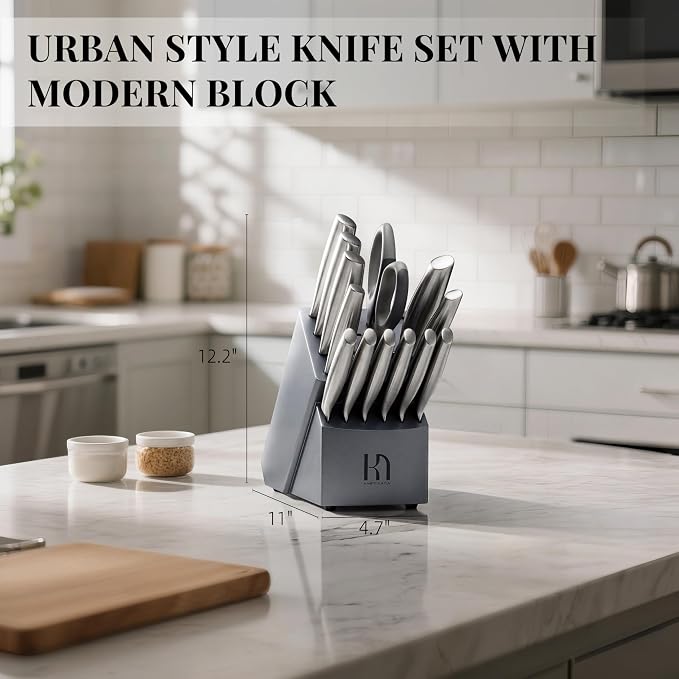 KnifeSaga Knife Set, Razor Sharp Knife Block Set - Image 6