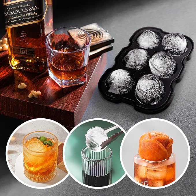 Ice Cube Tray, Mikiwon 2 inch Rose Ice Cube Trays - Image 4