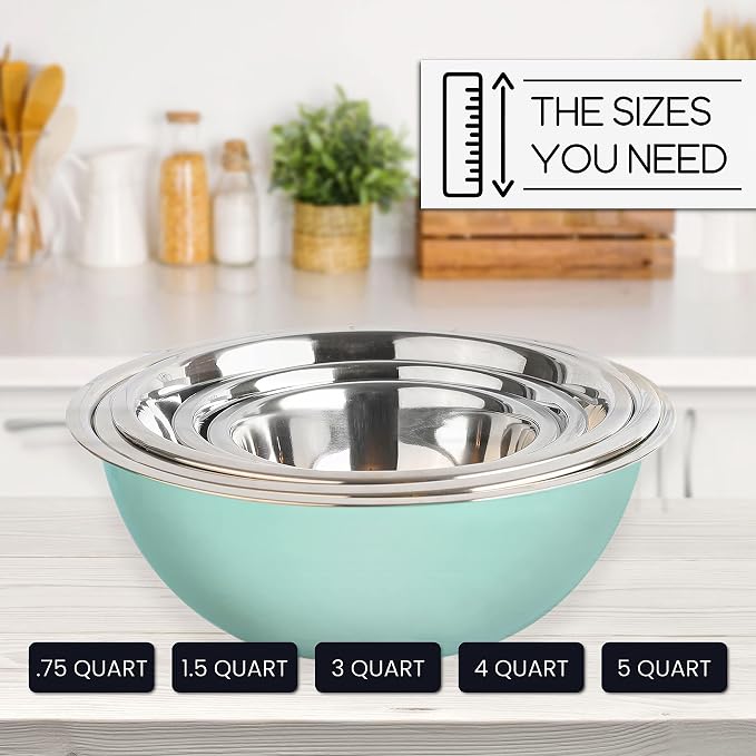 WHYSKO Meal Prep Stainless Steel Mixing Bowls Set, Refrigerator, and Kitchen - Image 6