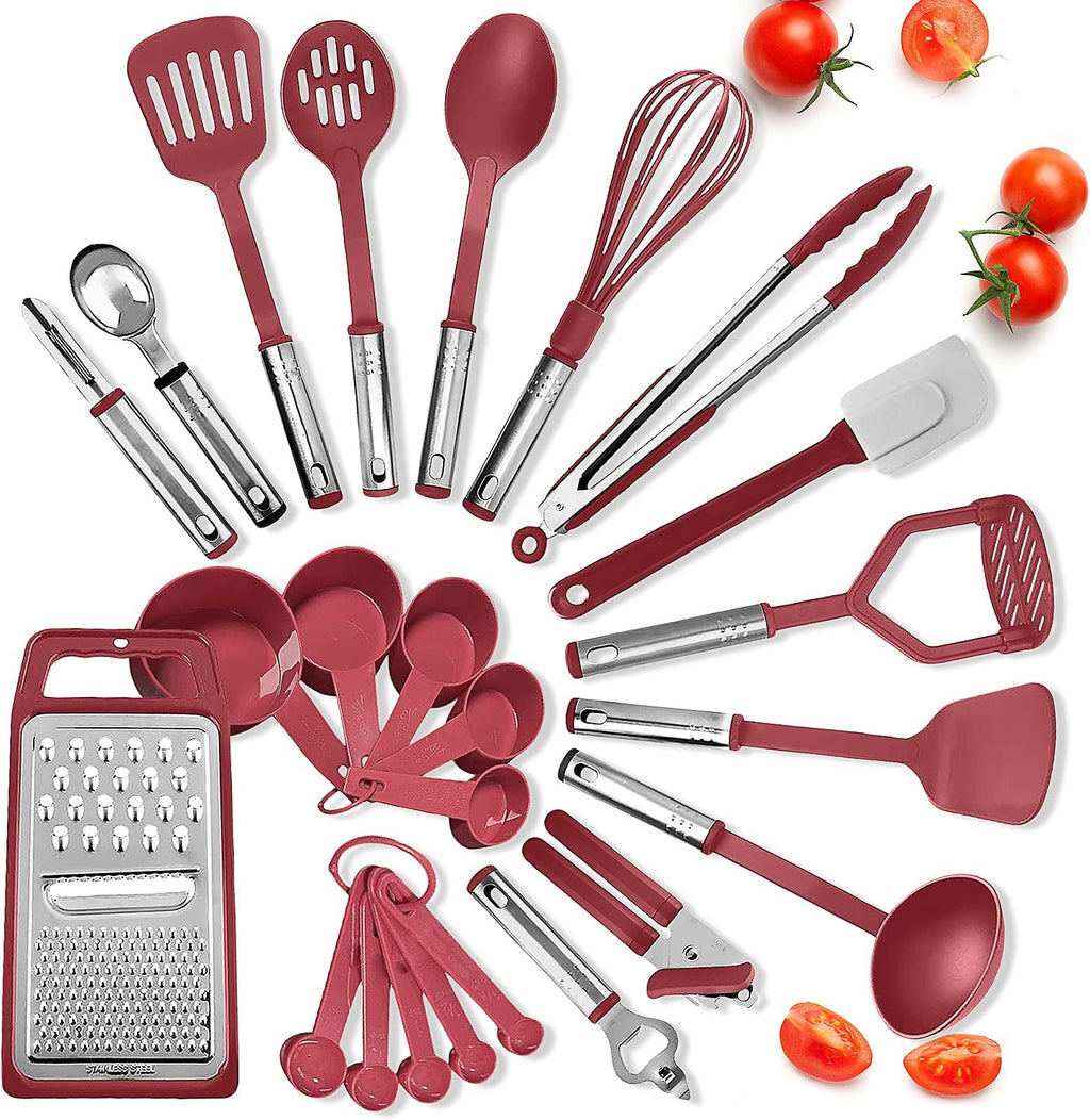 EATEX Cooking Utensils Set - 24 Pieces Nylon Kitchen Gadgets, Spatula