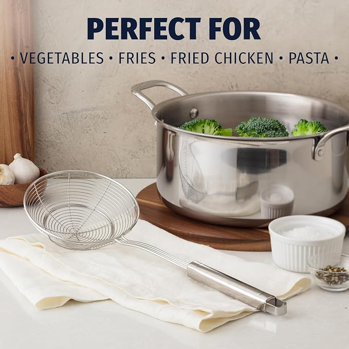 Zulay Kitchen Premium Stainless Steel Spider Skimmer 15.35” - Image 2