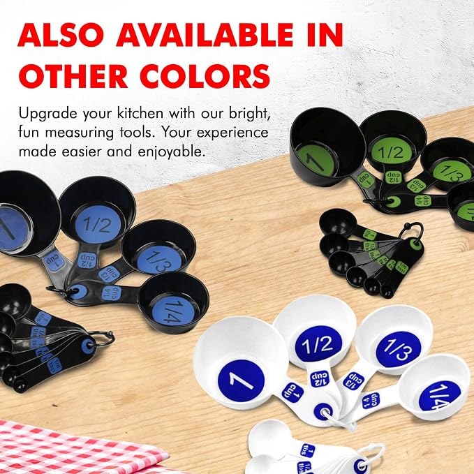 Chef Craft Easy to Read Plastic, Measuring Cup Set, 10 piece set - Image 7
