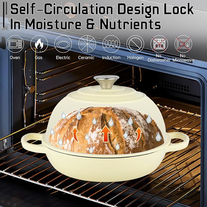 Enameled Cast Iron Bread Oven, Dutch Oven Pot - Image 4