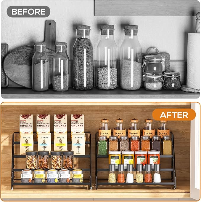 4 Tiered Spice Rack Organizer, 2 Pack Spice Rack Organizer - Image 4