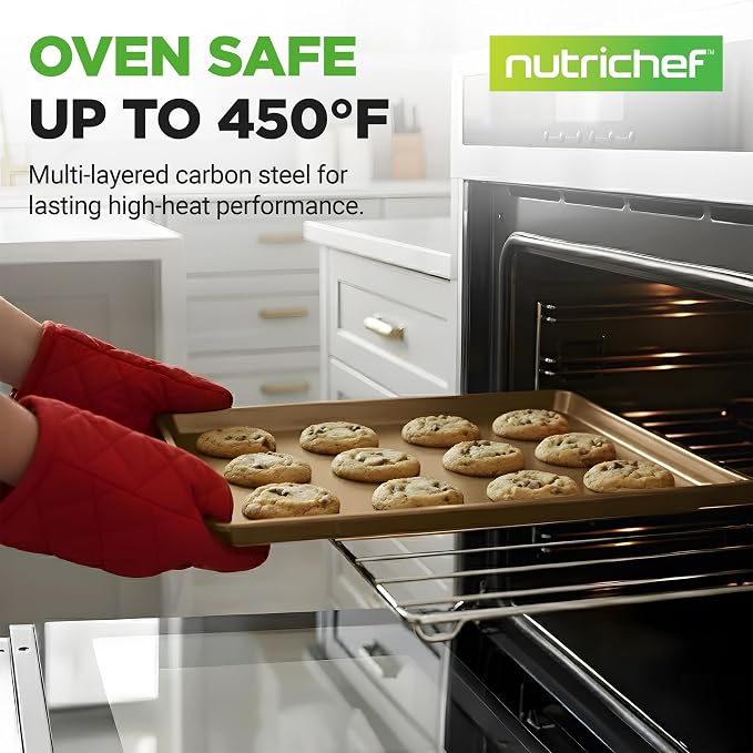 NutriChef Nonstick XL Cookie Sheet Baking Pan - Image 2