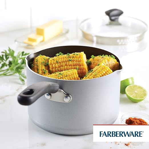 Farberware Cookstart DiamondMax Nonstick Straining Saucepan, Dishwasher Safe - Image 2