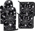 Spider Web Oven Mitts and Pot Holders Sets 4Pcs, Extra Long Oven Gloves by VisittheDuibelproduct