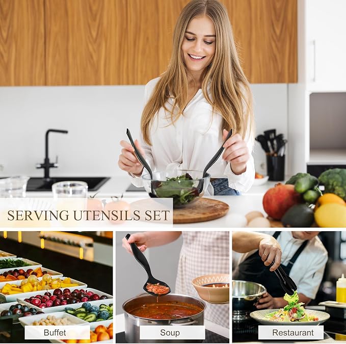 Mwellewm 72Pcs Plastic Serving Utensils Set Large Disposable Serving Spoons - Image 3