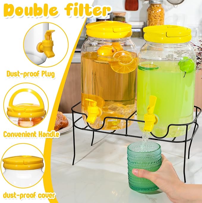 Havawish 2 Pcs 1 Gallon Plastic Beverage Dispenser - Image 4