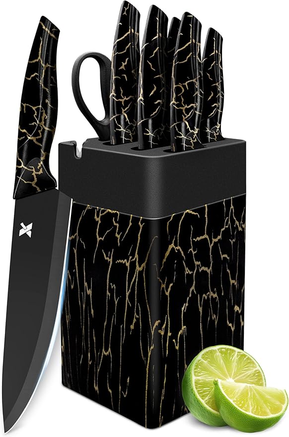 Knife Set, 8 Pieces Kitchen Knife Block Sets, High Carbon German Stainless Steel - Image 7