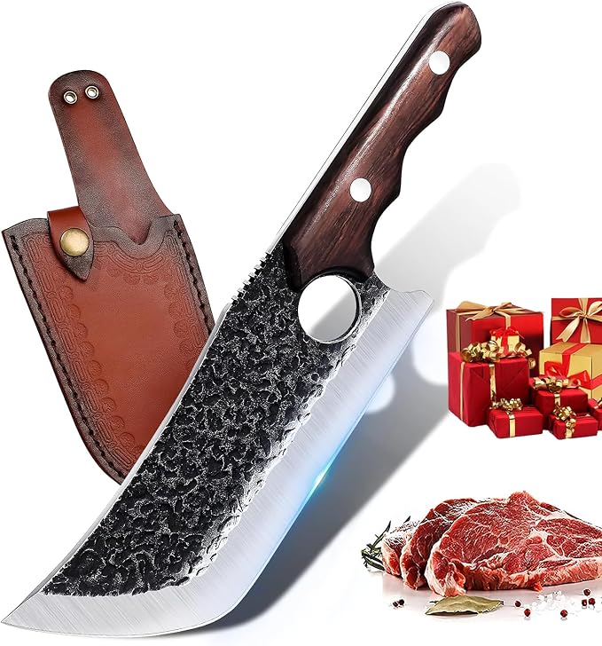 DRGSKL Hand Forged Meat Cleaver Knife Fathers Butcher Knives by ProfessionalKitchenKnife