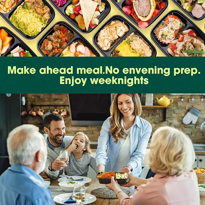 50 Pack 32 oz Sturdy Leakproof 2-Compartment Meal Prep Containers - Image 6