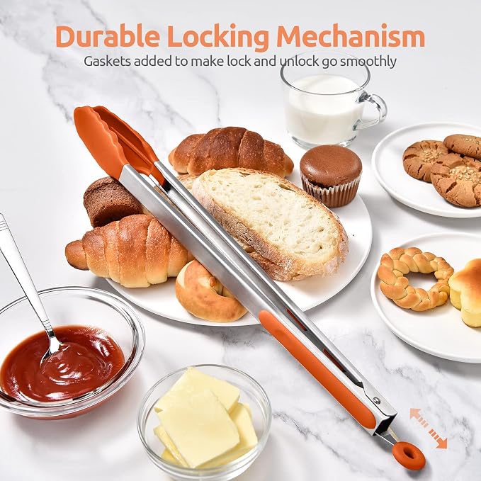 600ºF Heat Resistant Kitchen Tongs: U-Taste 16 inch Extra Long Large Silicone - Image 7