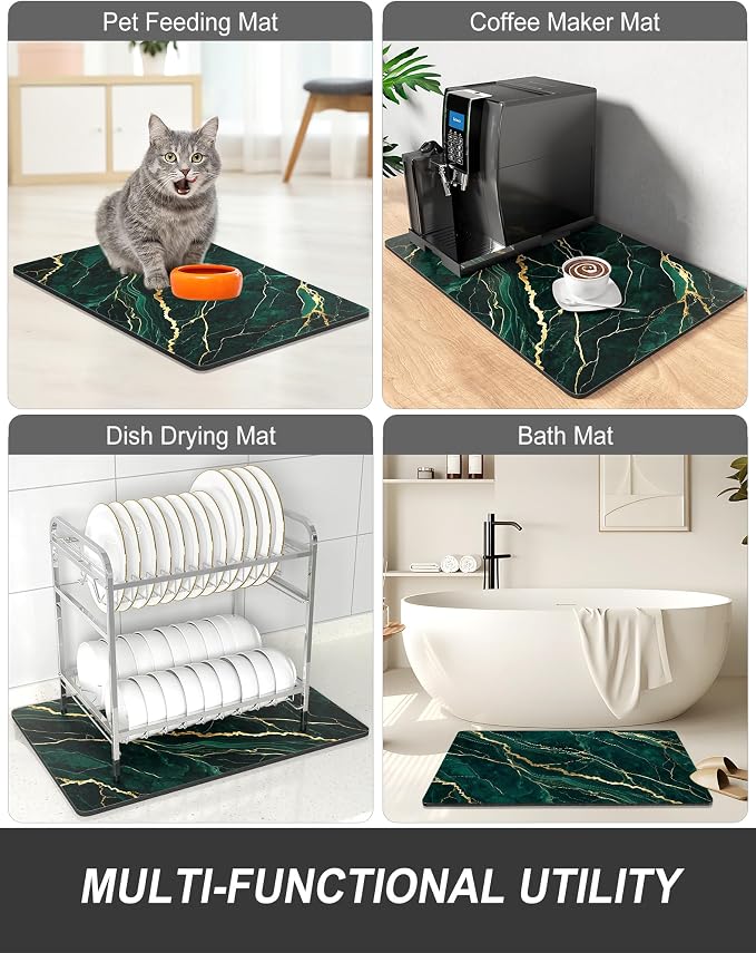 Rnivvi Dish Drying Mat for Kitchen Counter, XL 15 x 24" Cute Marble Absorbent - Image 7