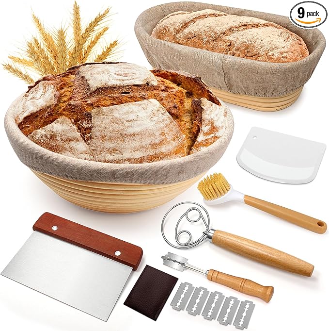 Sourdough Proofing Basket Gift Set, Sourdough Baskets by EWFEN