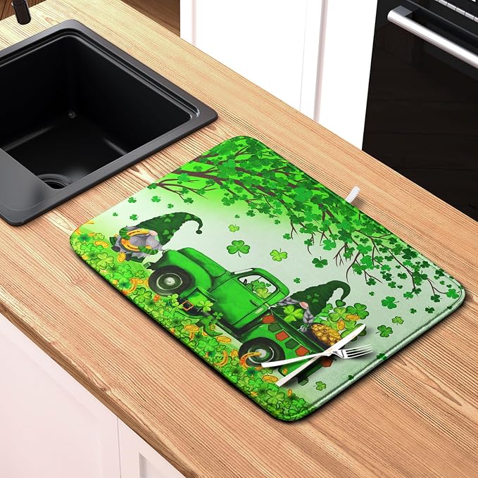 St Patrick's Day Shamrock Dish Drying Mat - Image 6