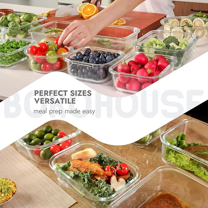 10-Pack Glass Food Storage Containers - Image 7