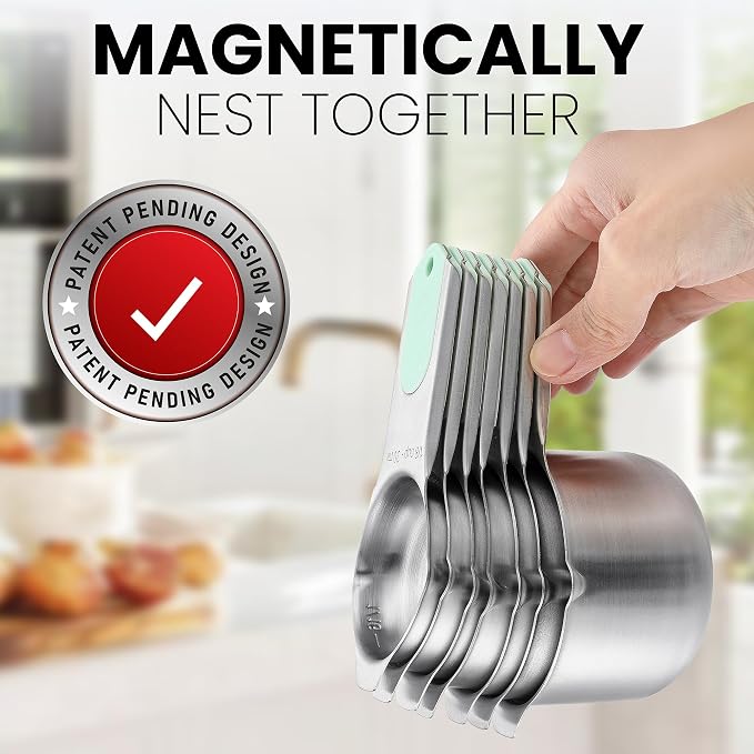 Spring Chef Magnetic Stainless Steel Measuring Cups, Kitchen Tools - Image 4