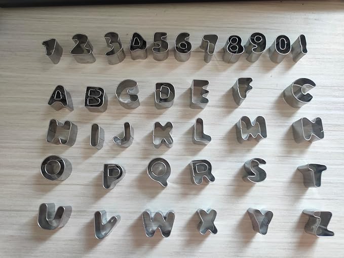 Mini Alphabet Number Cookie Cutters Sets of 37 Pieces Letter Mold Tools - Image 3