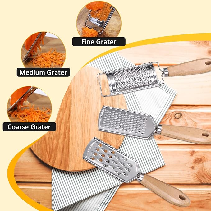 Handheld Cheese Graters with Cleaning Brush Stainless Steel Vegetable Grater - Image 4