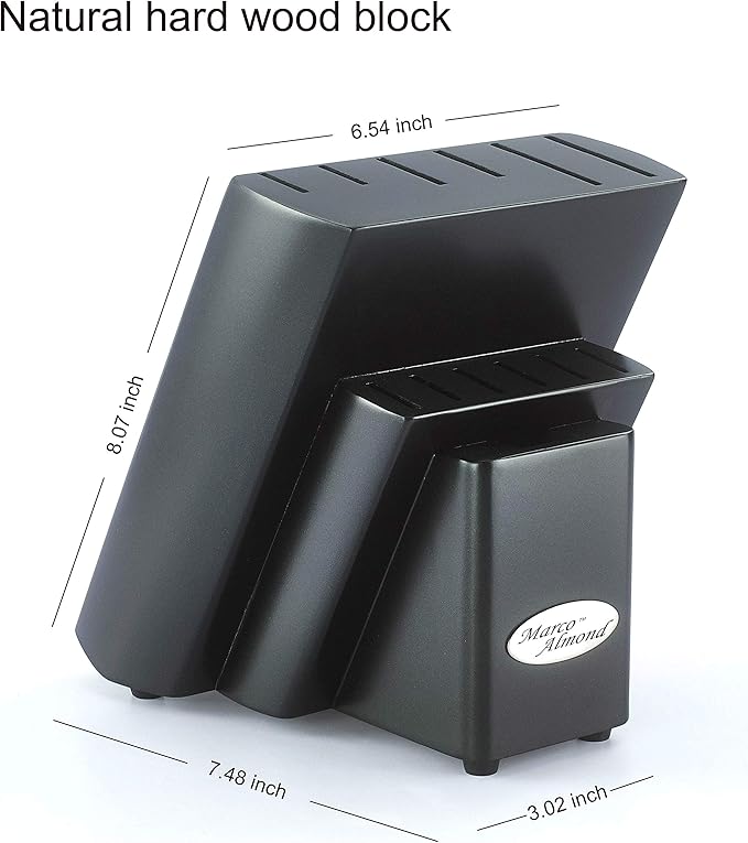 Marco Almond Knife Block Set, Knife Set Rainbow Color, 14 Piece Stainless Steel - Image 7