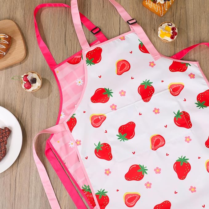 2 Pack Kids Apron, Cute Cooking Aprons, Waterproof Art Apron - Image 7