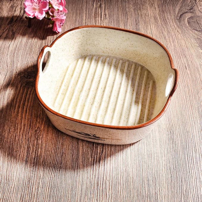 Japanese Style Ceramic Casserole Dish, 6.7-Inch Square Baking Dish - Image 6