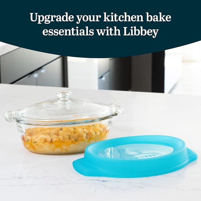 Libbey Baker’s Premium 3 Piece Glass Baking Dish Set, Space Saving Casserole - Image 2
