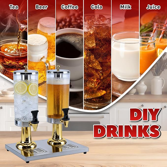 2-Gallon Drink Dispenser with Stainless Steel Drip Tray - Image 4
