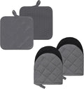 Oven Mitts and Pot Holders Set, Heat Resistant Silicone Kitchen Mini Oven by GOLDMEET