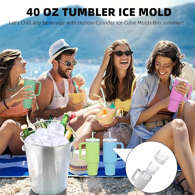 Tcamp Ice Mold for Stanley Cup 30-40 oz Tumbler Cup Ice Mold, Silicone Ice Cube - Image 2