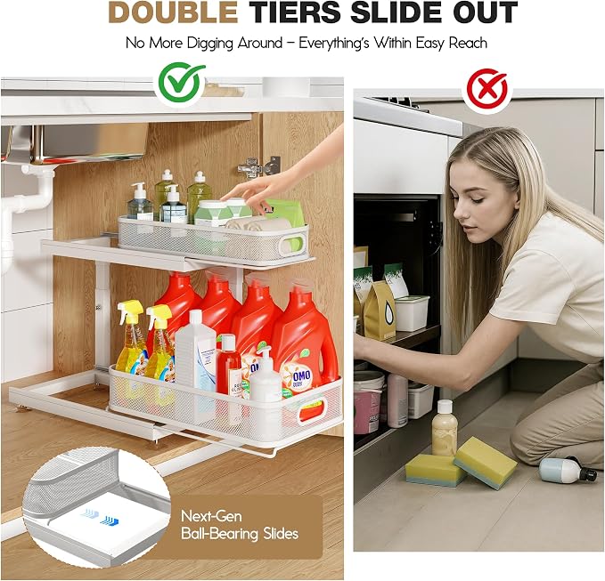 2-Pack Under Sink Storage Organizer - Image 3