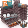 WOWBOX 25 PCS Plastic Drawer Organizer Set, 4 Sizes Desk Drawer Divider by WOWBOX