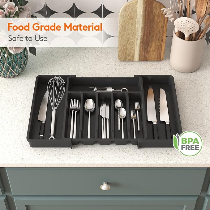 Lifewit Silverware Drawer Organizer, Expandable Utensil Tray - Image 7
