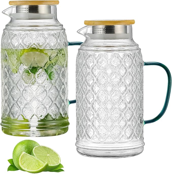 Buaic 2 PACK Glass Pitcher by Buaic
