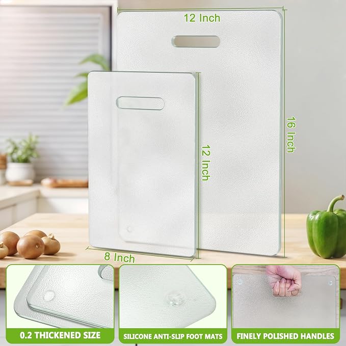 Tempered Glass Cutting Board for Kitchen, Plastic Free, Scratch Resistant - Image 6