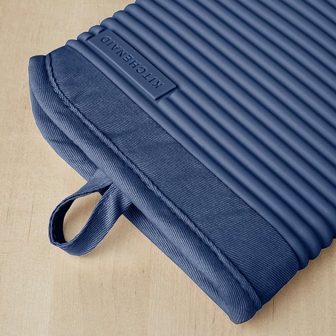 KITCHENAID Ribbed Soft Silicone Oven Mitt 2-Pack Set - Image 3