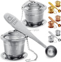 Tea Infuser Set of 2 with Tea Scoop & Drip Trays by ApaceLiving