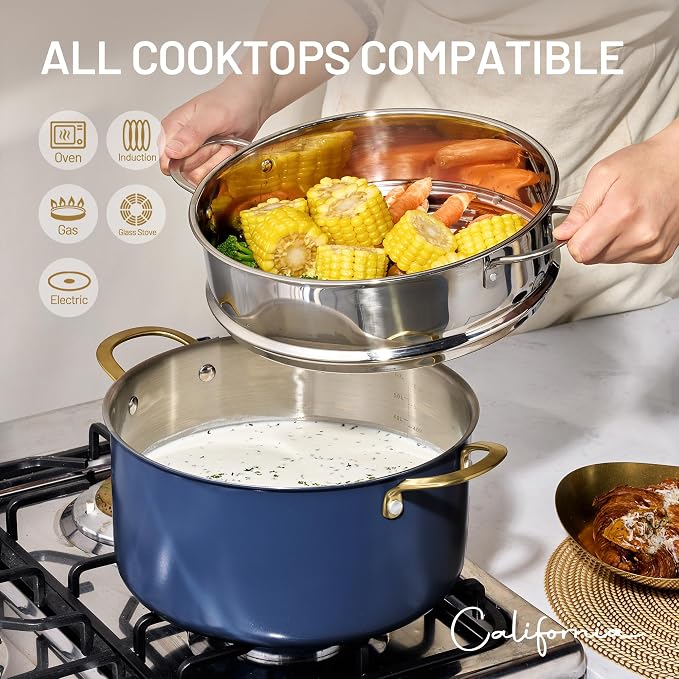 CAROTE 8QT Full Clad Tri Ply Stainless Steel Stock Pot - Image 6