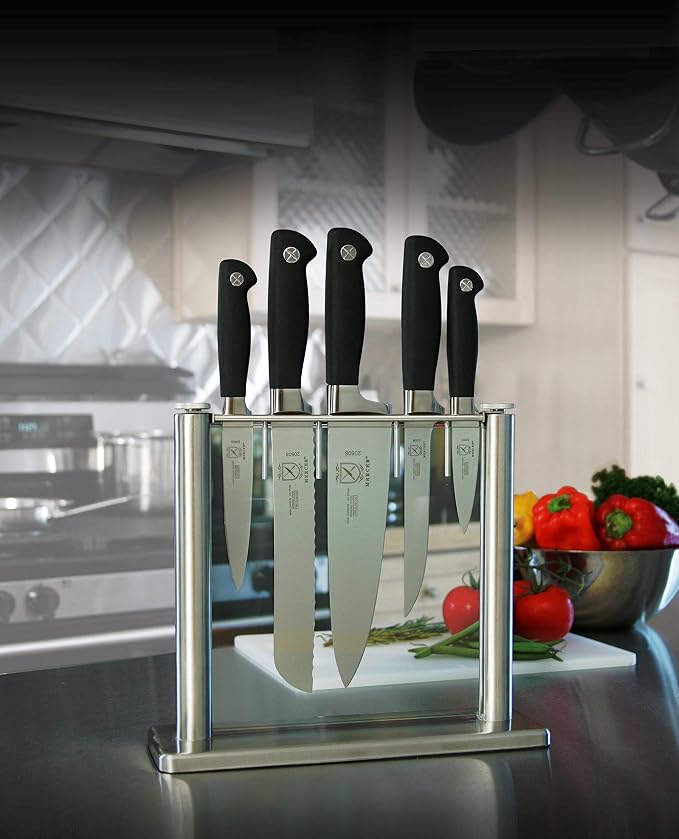 Mercer Culinary M20000 Genesis 6-Piece Forged Knife Block Set, Tempered Glass - Image 2