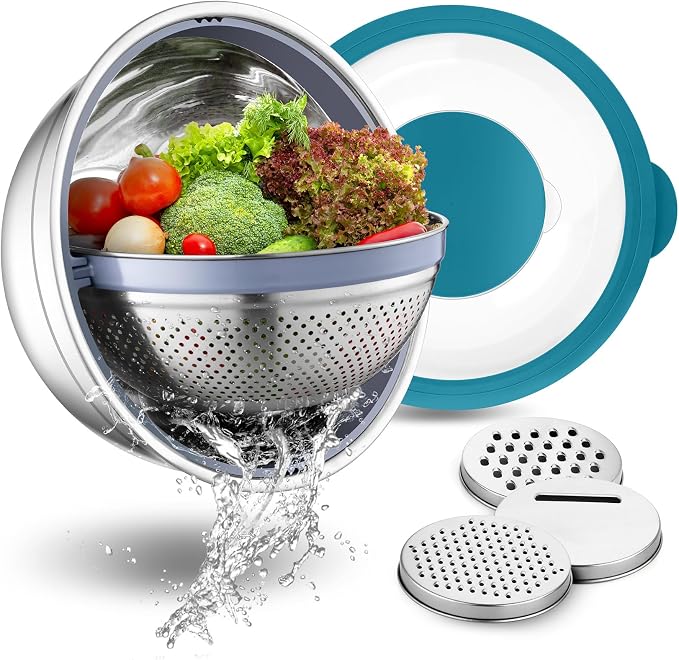 P&P CHEF 4-In-1 Stainless Steel Colander by PPCHEF