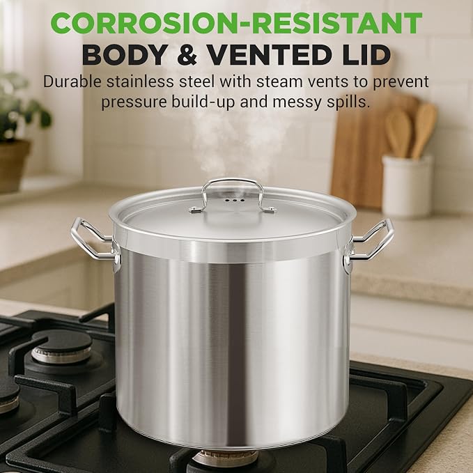 Nutrichef Stainless Steel Cookware Stockpot, 30 Quart Heavy Duty Induction Soup - Image 5