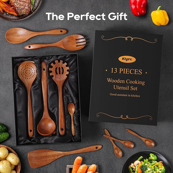 KLYRO 13 Pcs Wooden Cooking Utensil Set - Image 5