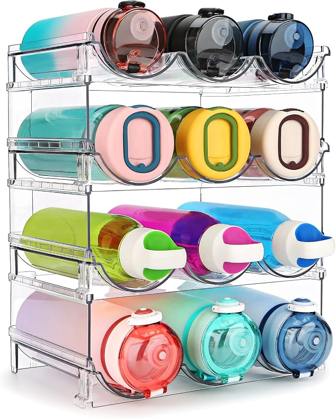 spospo Water Bottle Organizer for Cabinet, 4 Pack Water Bottle Organization and by SPOSPO