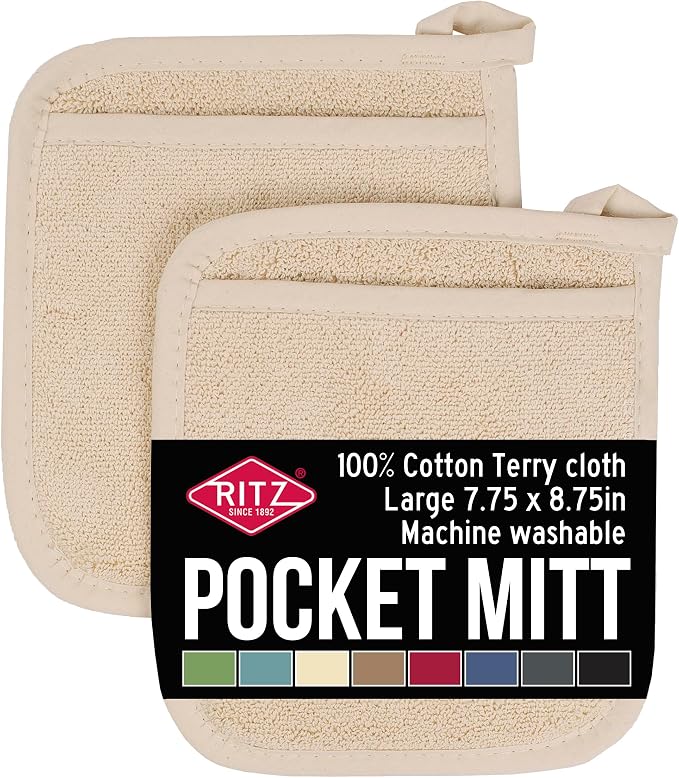 RITZ Terry Pocket Mitt & Hot Pad: Unparalleled Heat Resistant, Durable 100% by Ritz+Foodservice